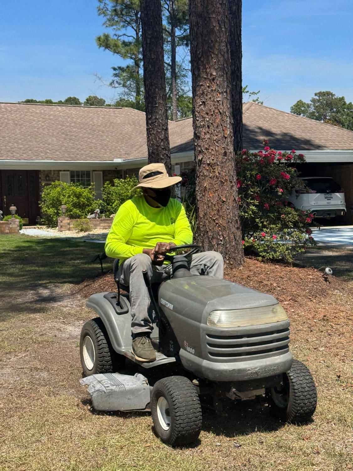 Sam mowing a Grand Strand property